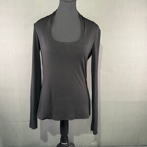 Joeffer Caoc Top Women’s XS Scoop Neck Blouse Corpcore Minimalist Preppy Black